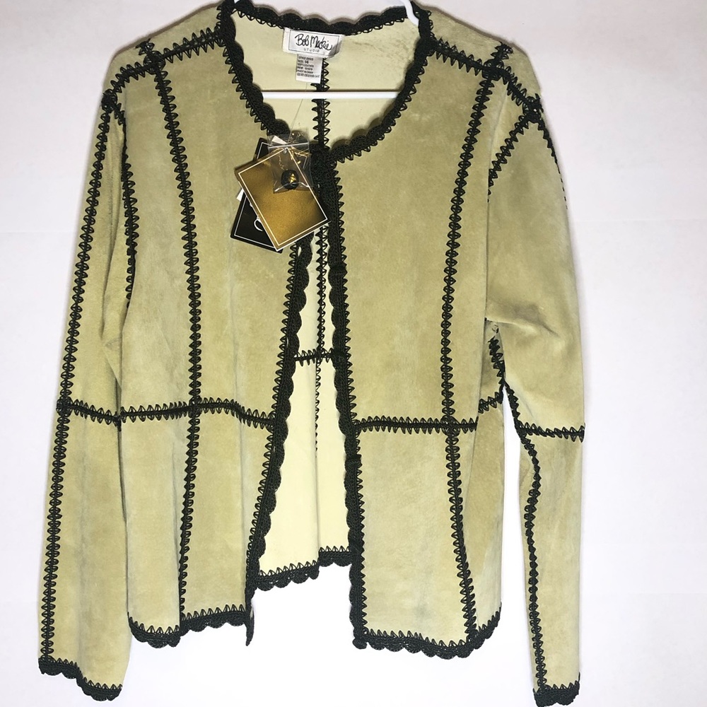 New! Bob Mackie Studio Suede Twist Lime Crocket